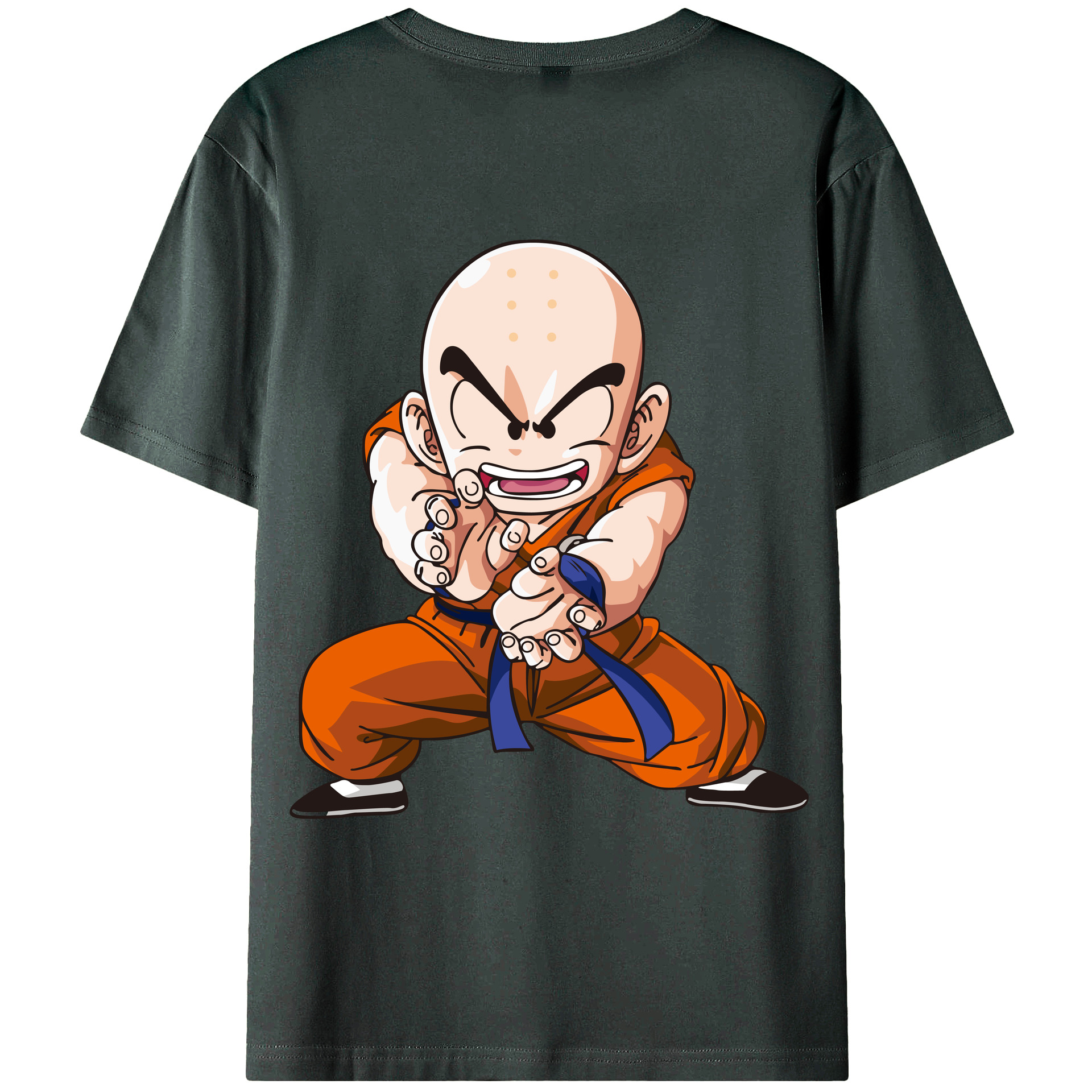 （画像用） ドラゴンボール クリリン DRAGON BALL krillin 綿100％ メンズ半袖Tシャツ（バックプリント） 通気性
